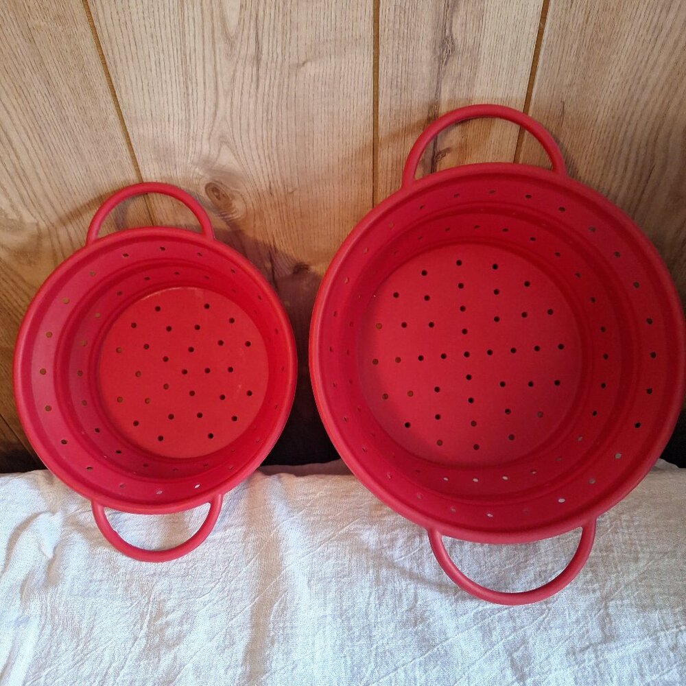 Set of Two Silicone Strainers/Steamers